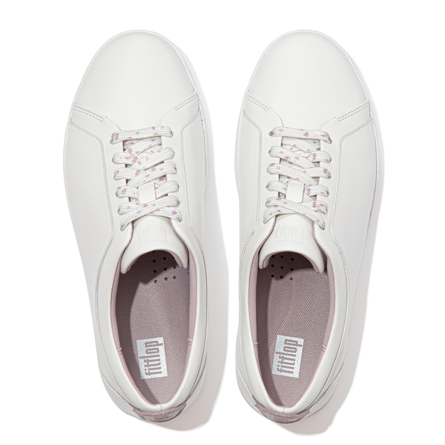 Fitflop RALLY Speckle-Sole Leather Sneakers Urban White Mix