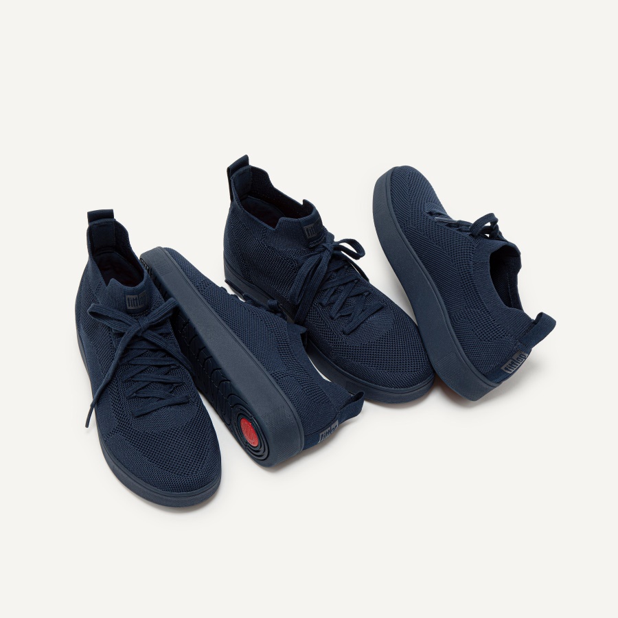 Fitflop RALLY Water-Resistant Knit Sneakers Midnight Navy