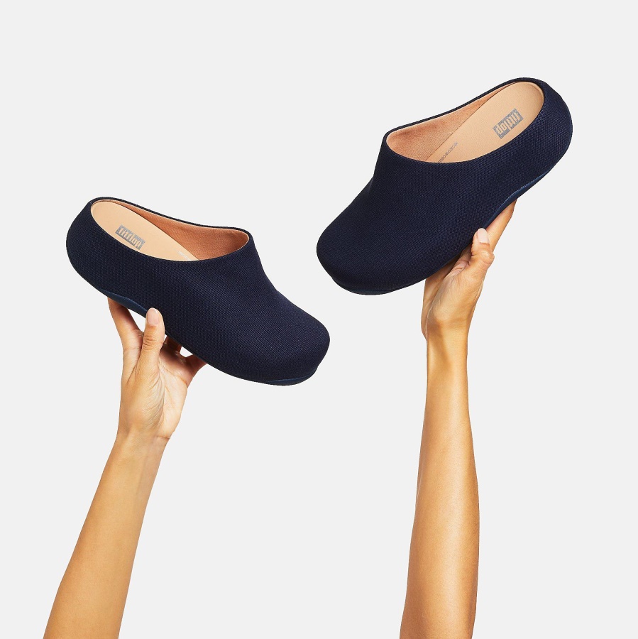 Fitflop SHUV Canvas Clogs Midnight Navy