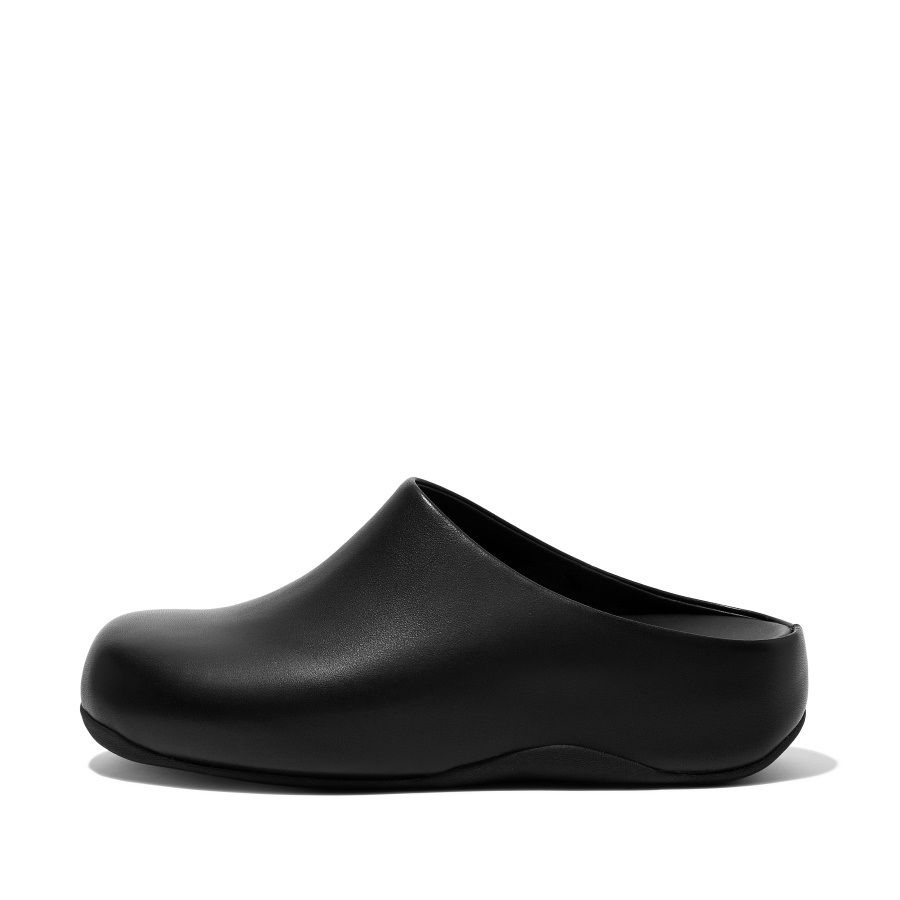 Fitflop SHUV Leather Clogs Black