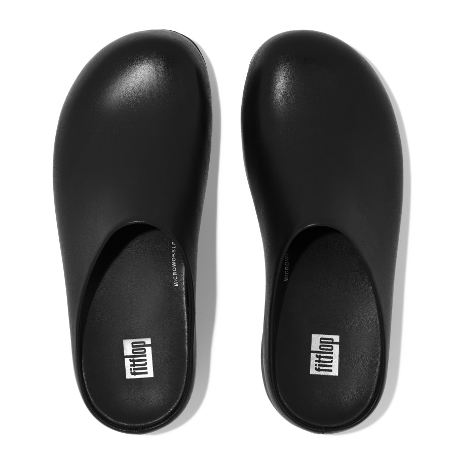 Fitflop SHUV Leather Clogs Black