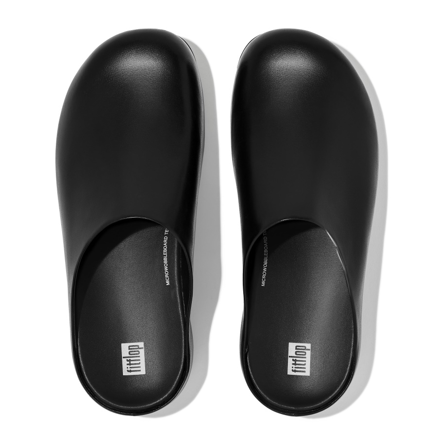 Fitflop SHUV Mens Leather Clogs Black