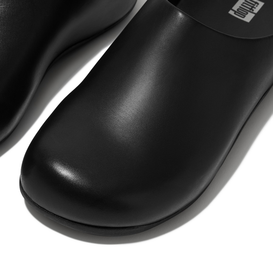 Fitflop SHUV Mens Leather Clogs Black