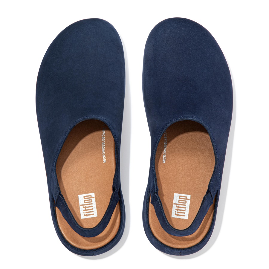 Fitflop SHUV Nubuck Back-Strap Clogs Midnight Navy