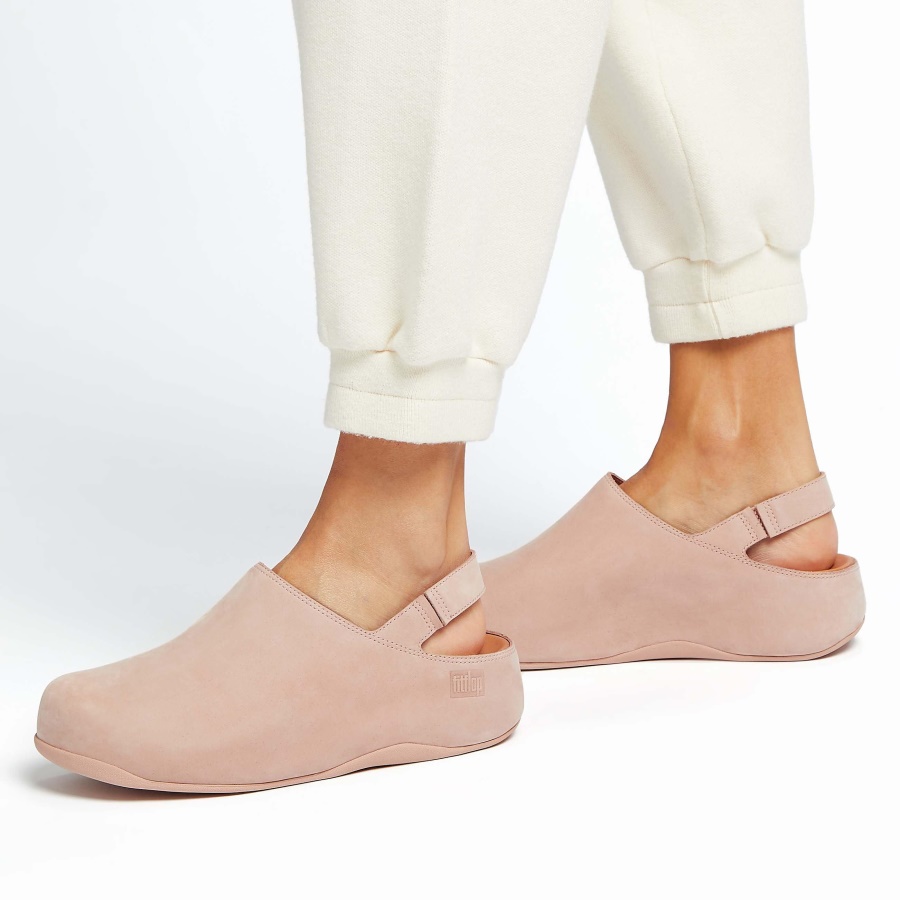 Fitflop SHUV Nubuck Back-Strap Clogs Naked Pink