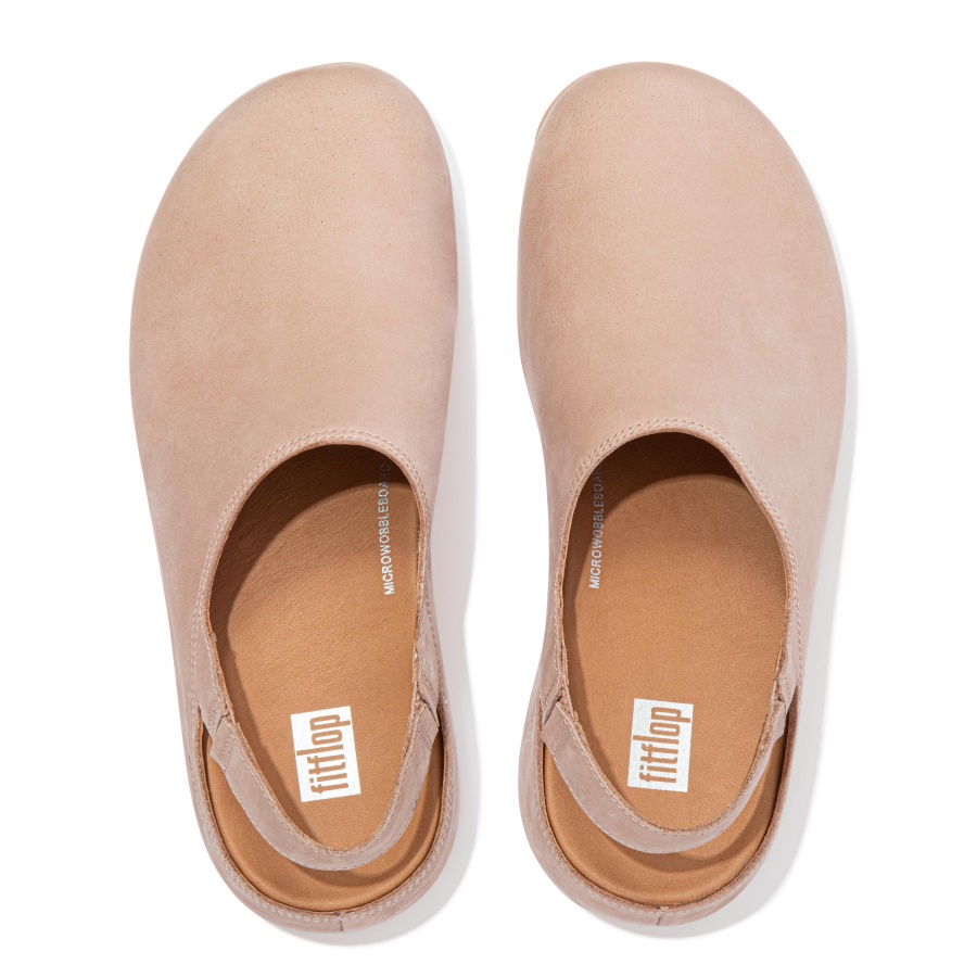 Fitflop SHUV Nubuck Back-Strap Clogs Naked Pink