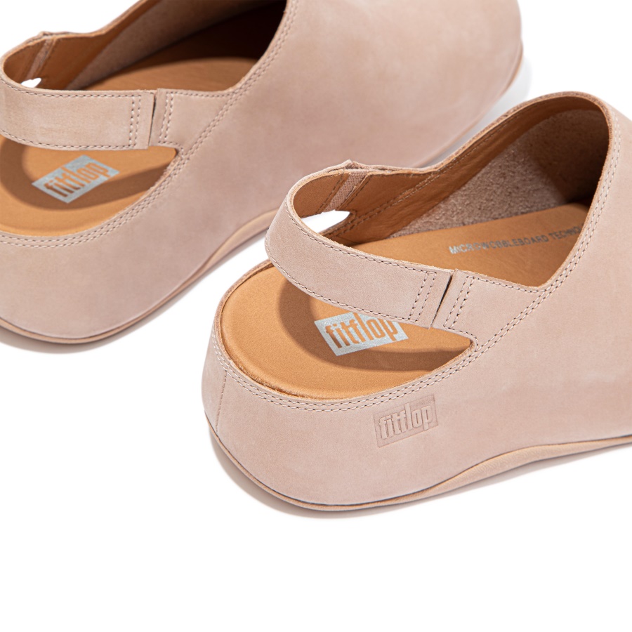 Fitflop SHUV Nubuck Back-Strap Clogs Naked Pink