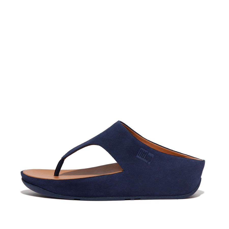 Fitflop SHUV Suede Toe-Post Sandals Midnight Navy