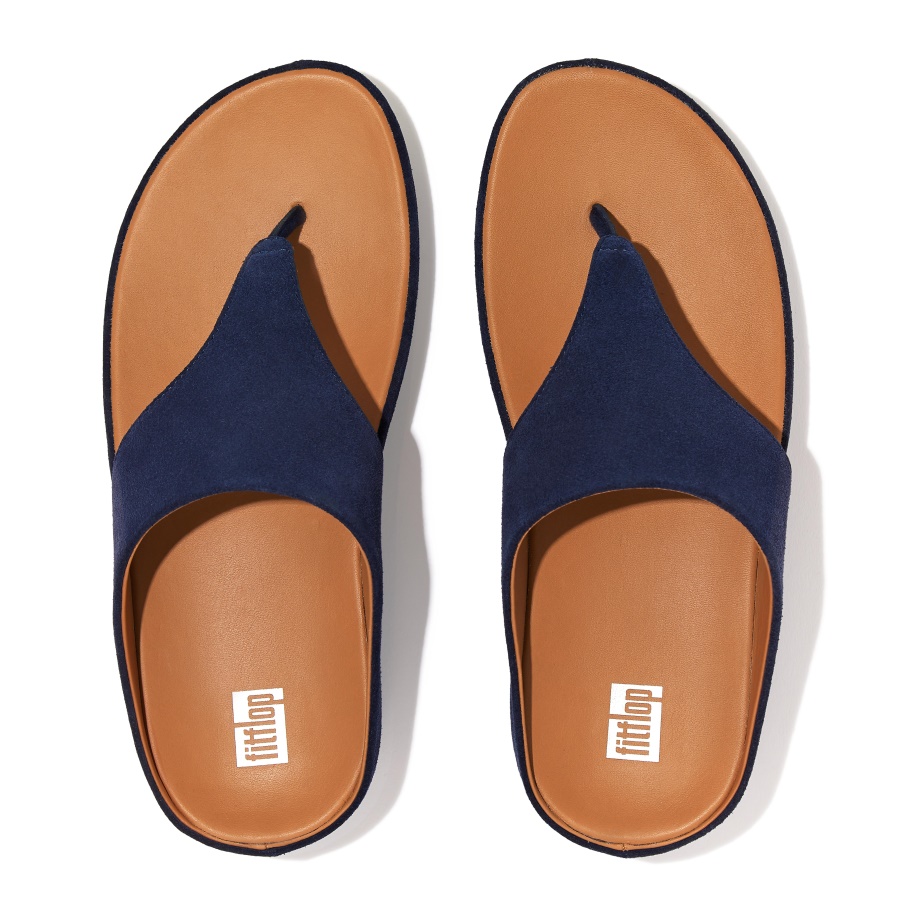 Fitflop SHUV Suede Toe-Post Sandals Midnight Navy