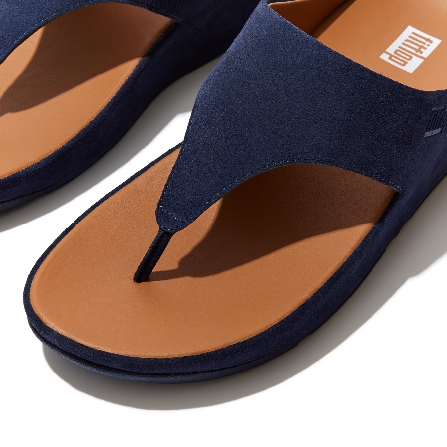 Fitflop SHUV Suede Toe-Post Sandals Midnight Navy