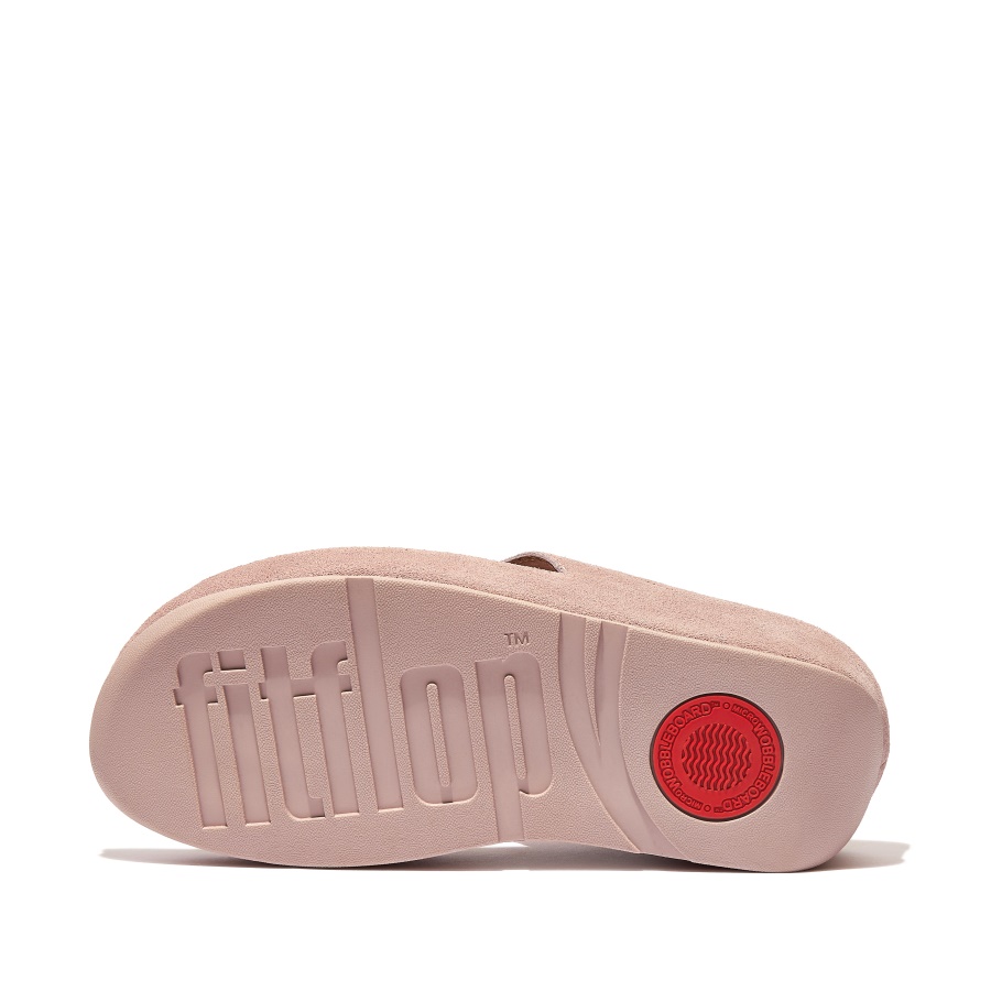 Fitflop SHUV Suede Toe-Post Sandals Pink Sky