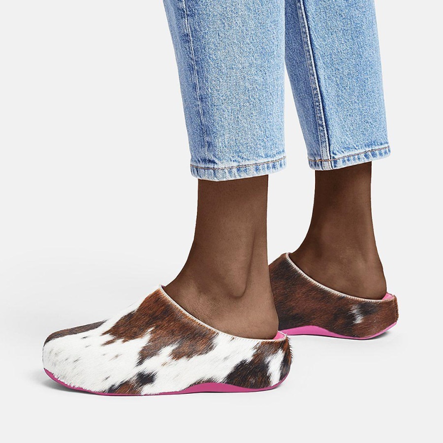 Fitflop SHUV X YINKA ILORI Leather Clogs Brown Mix