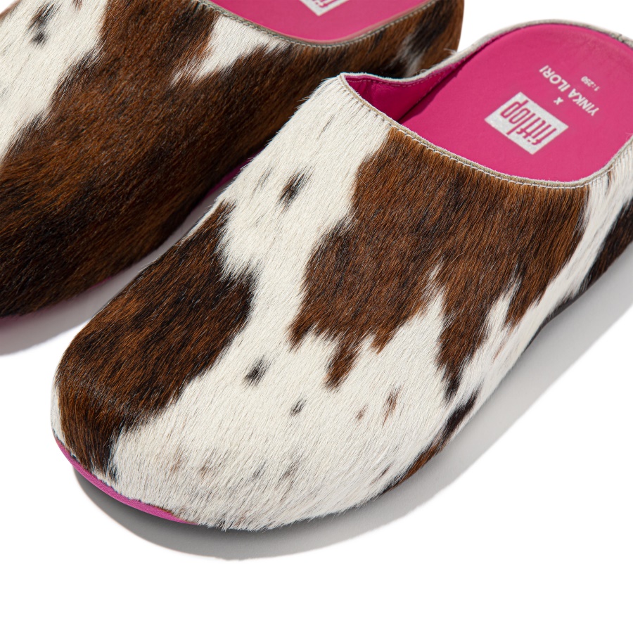 Fitflop SHUV X YINKA ILORI Leather Clogs Brown Mix