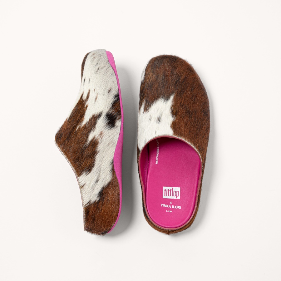 Fitflop SHUV X YINKA ILORI Leather Clogs Brown Mix