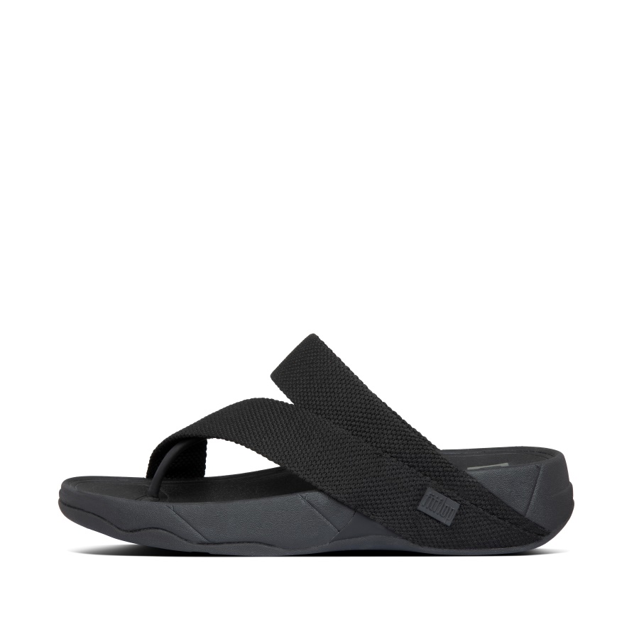 Fitflop SLING Mens Weave Toe-Post Sandals Black