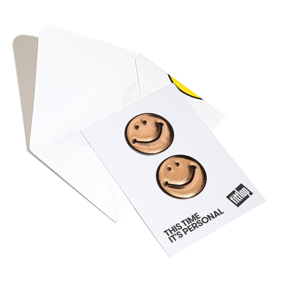 Fitflop SMILEY Metallic Faux-Leather Stickers 2-Pack Rose Gold