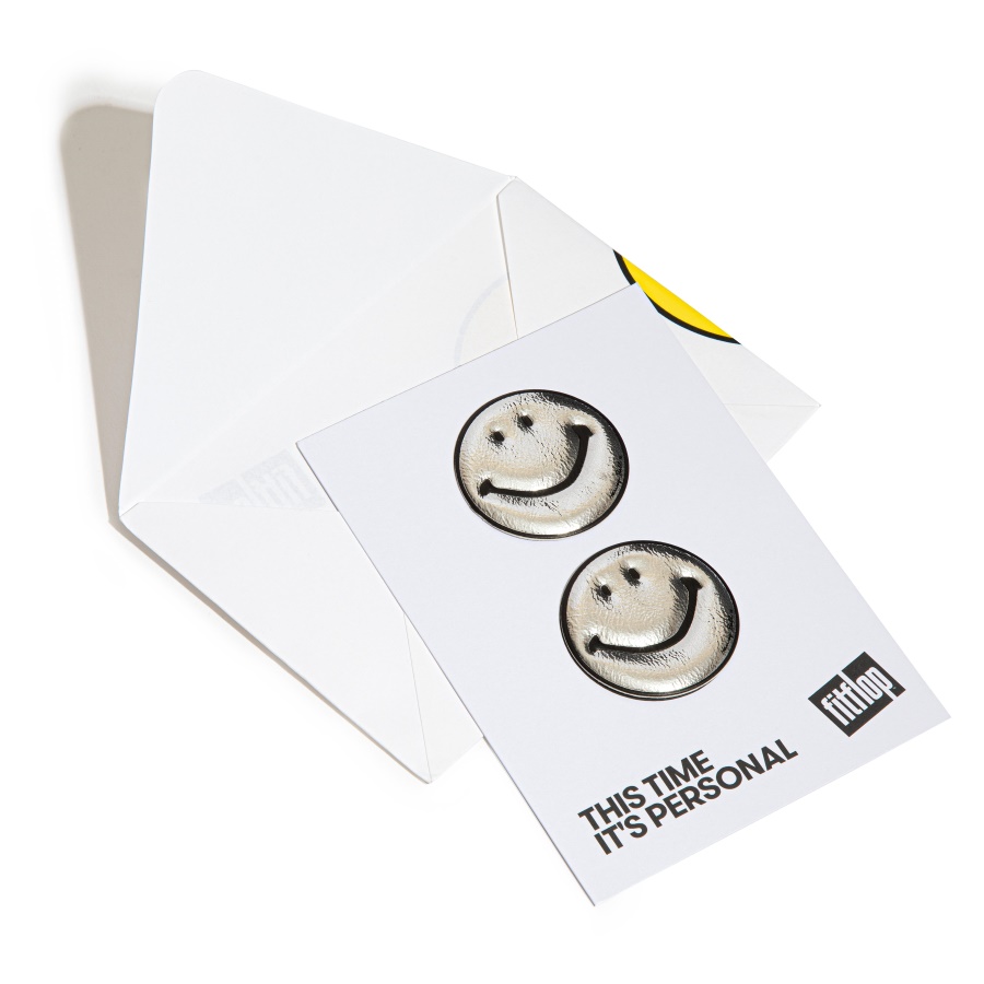 Fitflop SMILEY Metallic Faux-Leather Stickers 2-Pack Silver