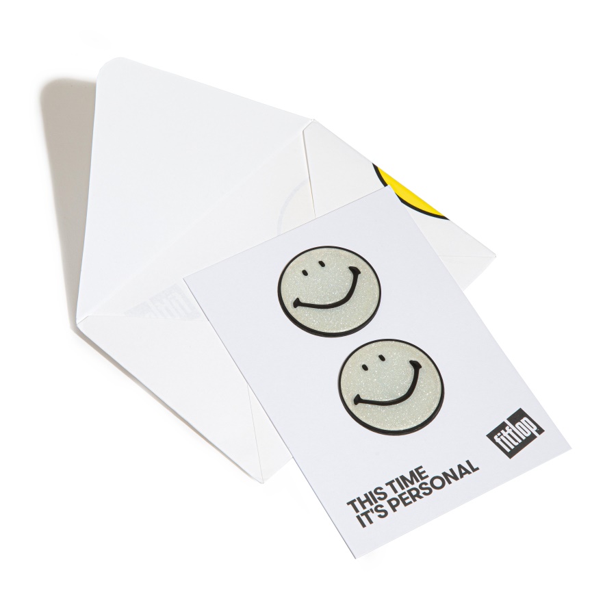 Fitflop SMILEY Shimmer Rubber Stickers 2-Pack Silver Shimmer