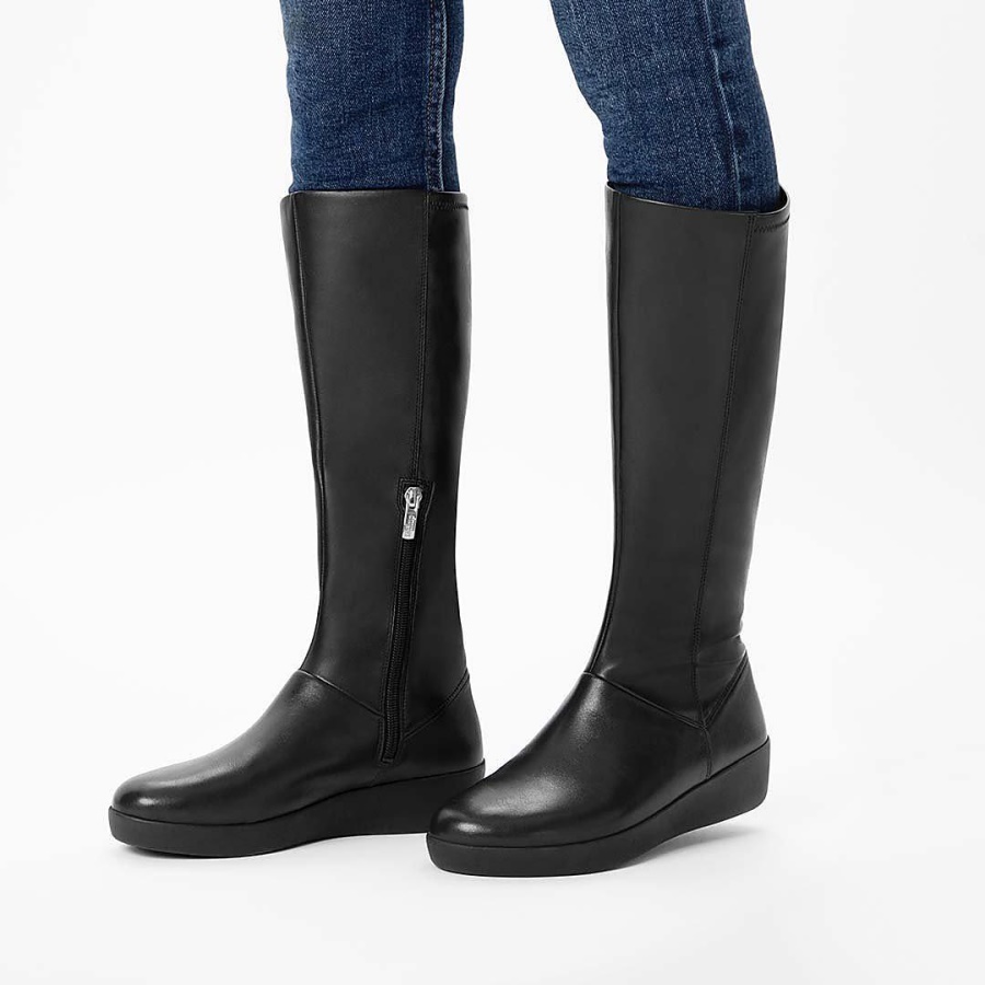 Fitflop SUMI Stretch Knee-High Boots All Black