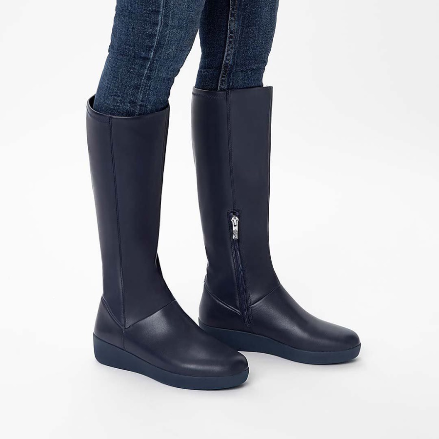 Fitflop SUMI Stretch Knee-High Boots Midnight Navy