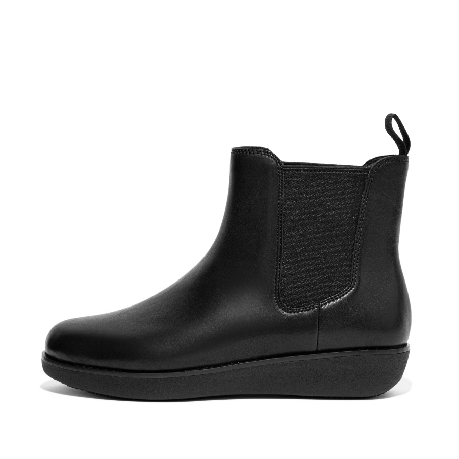 Fitflop SUMI Waterproof Leather Chelsea Boots All Black