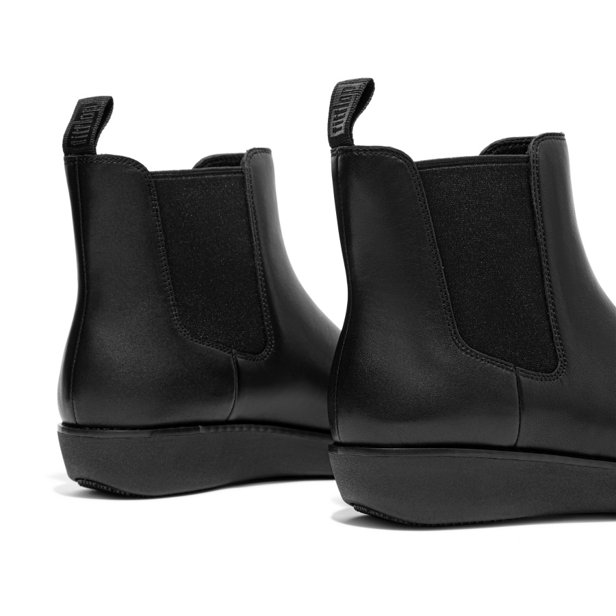 Fitflop SUMI Waterproof Leather Chelsea Boots All Black