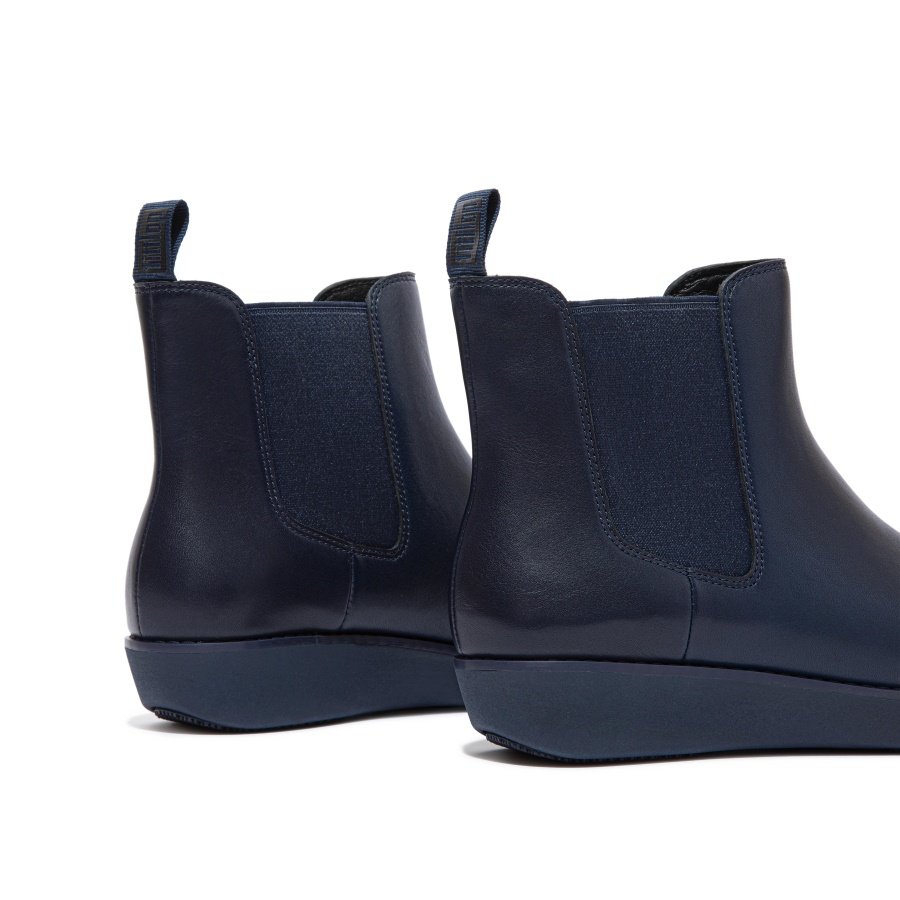 Fitflop SUMI Waterproof Leather Chelsea Boots Midnight Navy