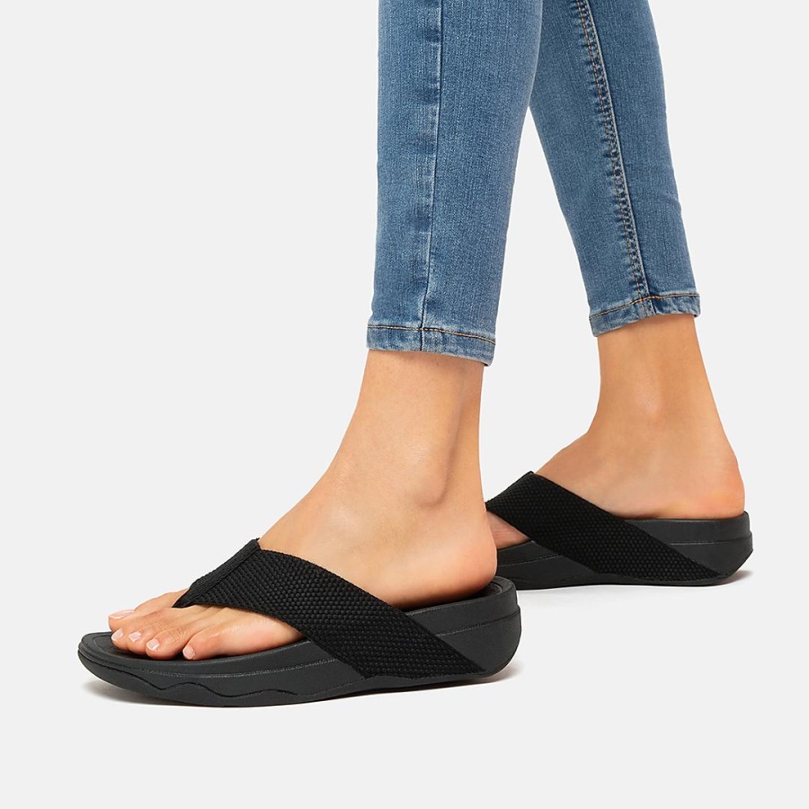 Fitflop SURFA Toe-Post Sandals Black