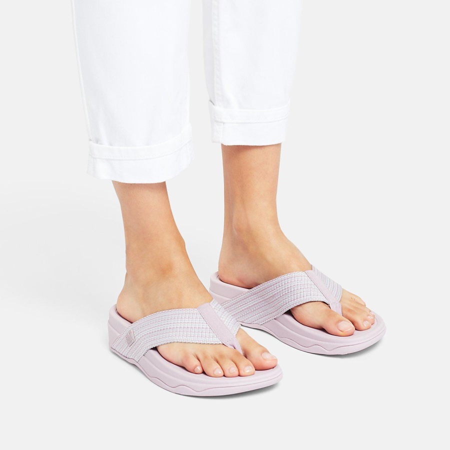 Fitflop SURFA Webbing Toe-Post Sandals Soft Lilac