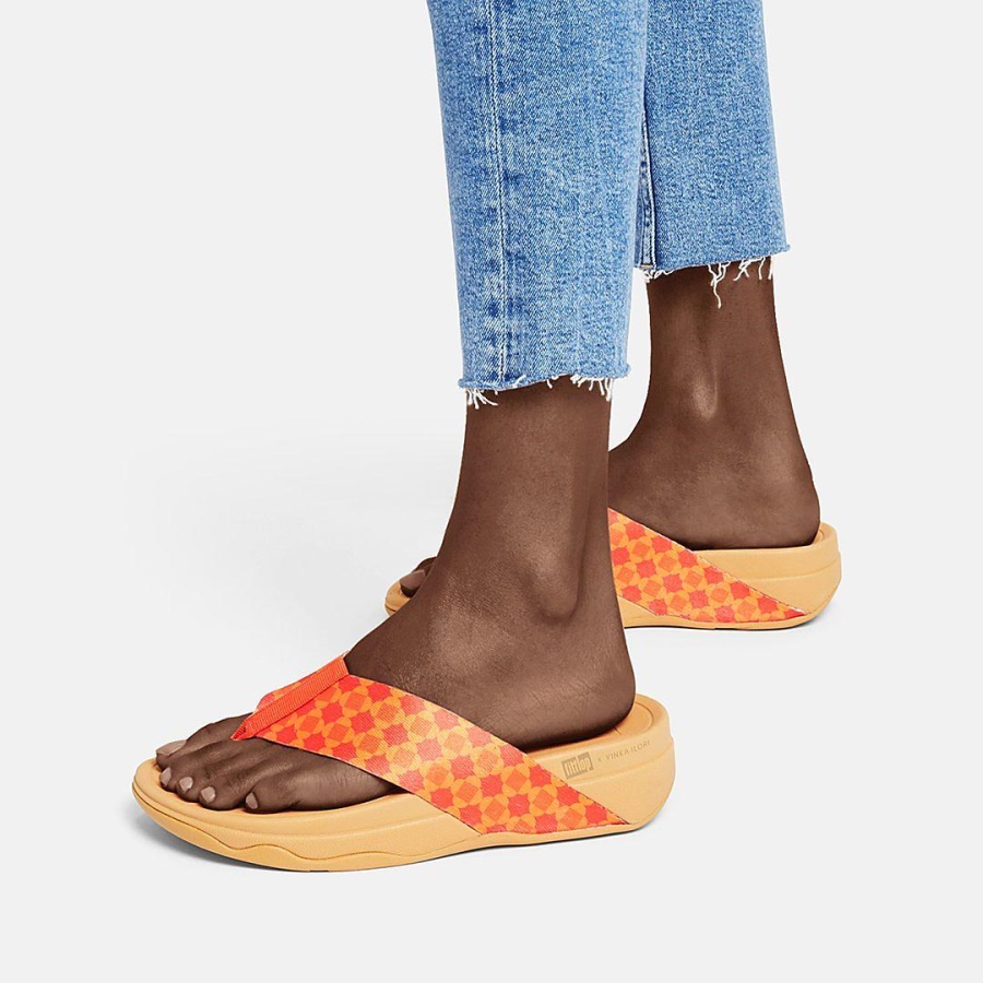 Fitflop SURFA X YINKA ILORI Toe-Post Sandals Red-Orange