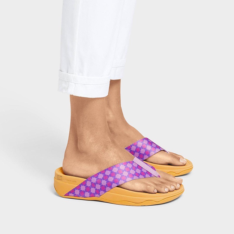 Fitflop SURFA X YINKA ILORI Toe-Post Sandals Violet-Plum Mix