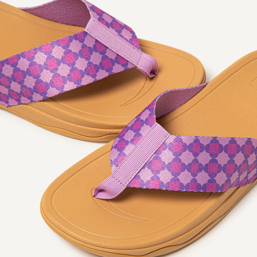 Fitflop SURFA X YINKA ILORI Toe-Post Sandals Violet-Plum Mix