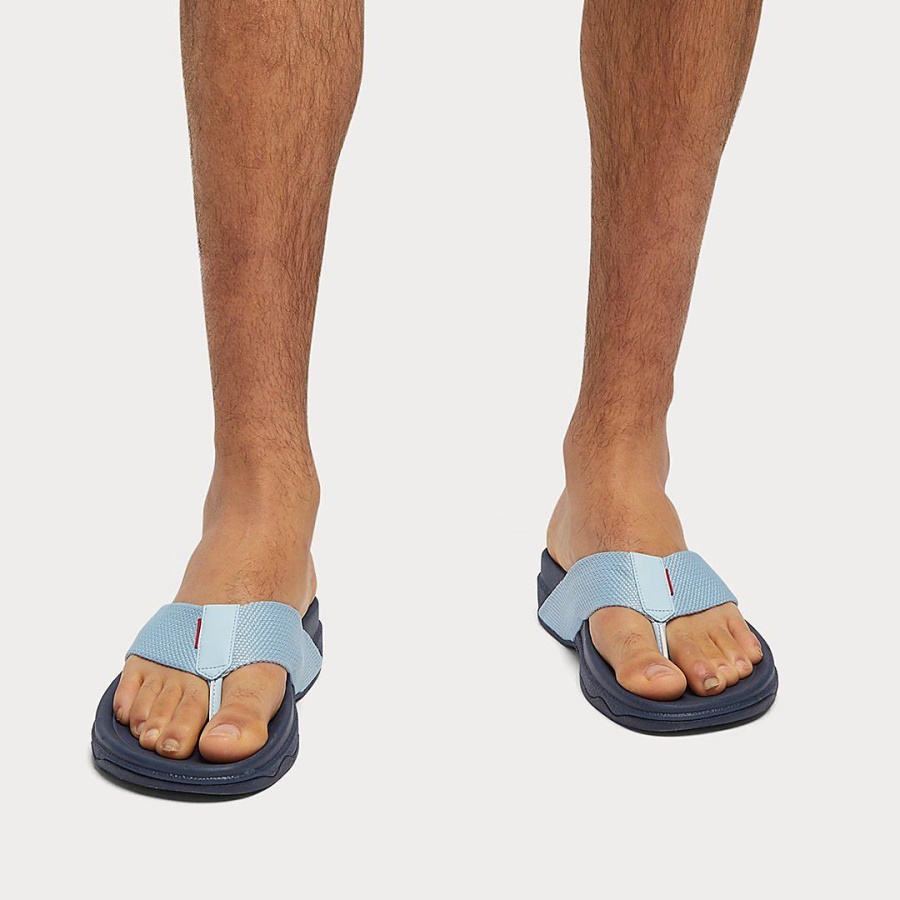 Fitflop SURFER Mens Toe-Post Sandals Sky Blue