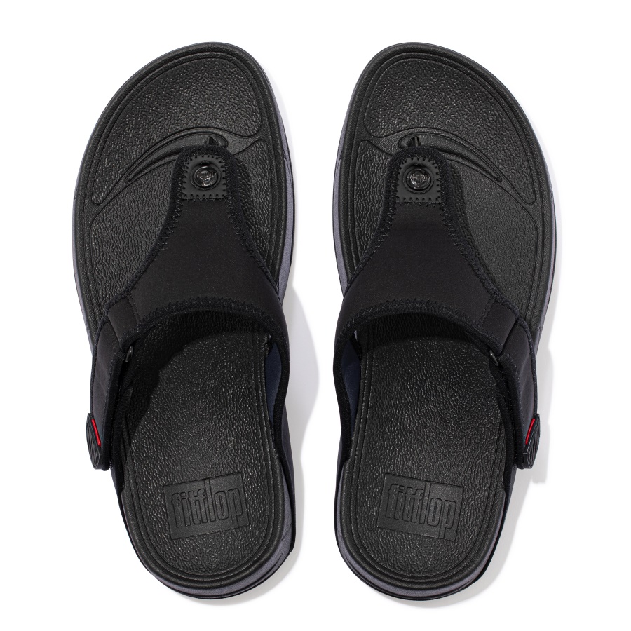 Fitflop TRAKK II Water-Resistant Toe-Post Sandals All Black