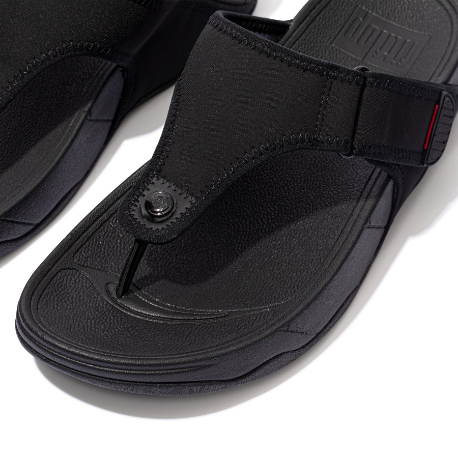 Fitflop TRAKK II Water-Resistant Toe-Post Sandals All Black