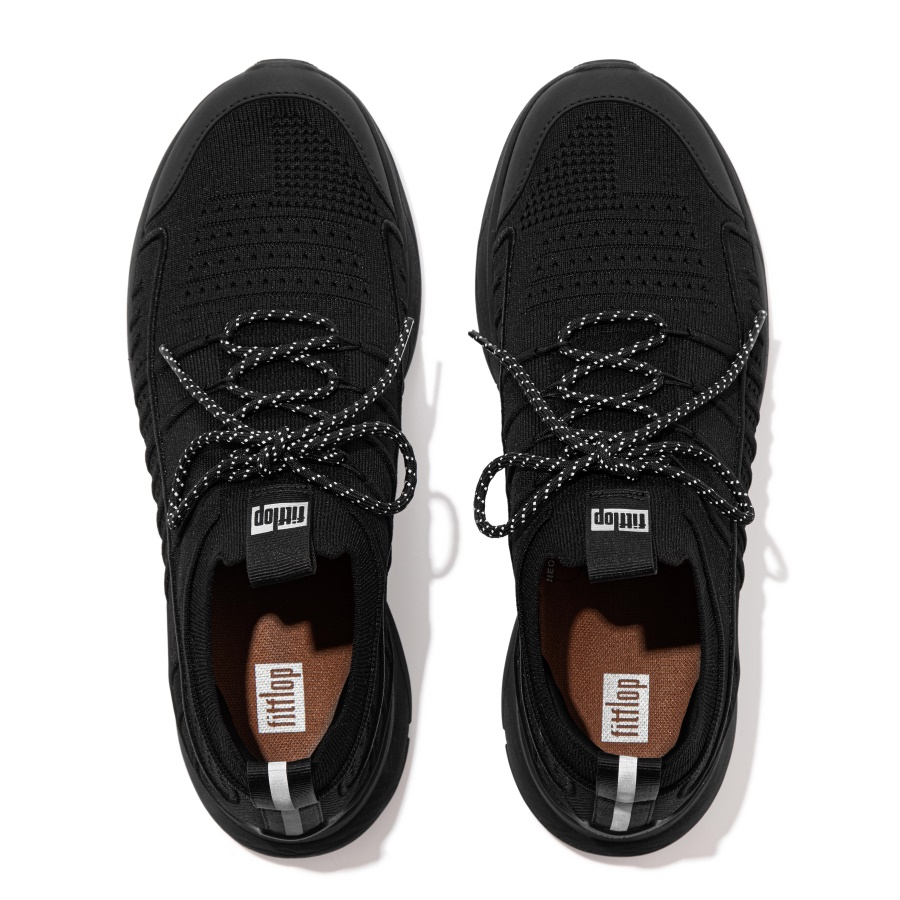 Fitflop VITAMIN FF Mens Knit Sports Sneakers All Black