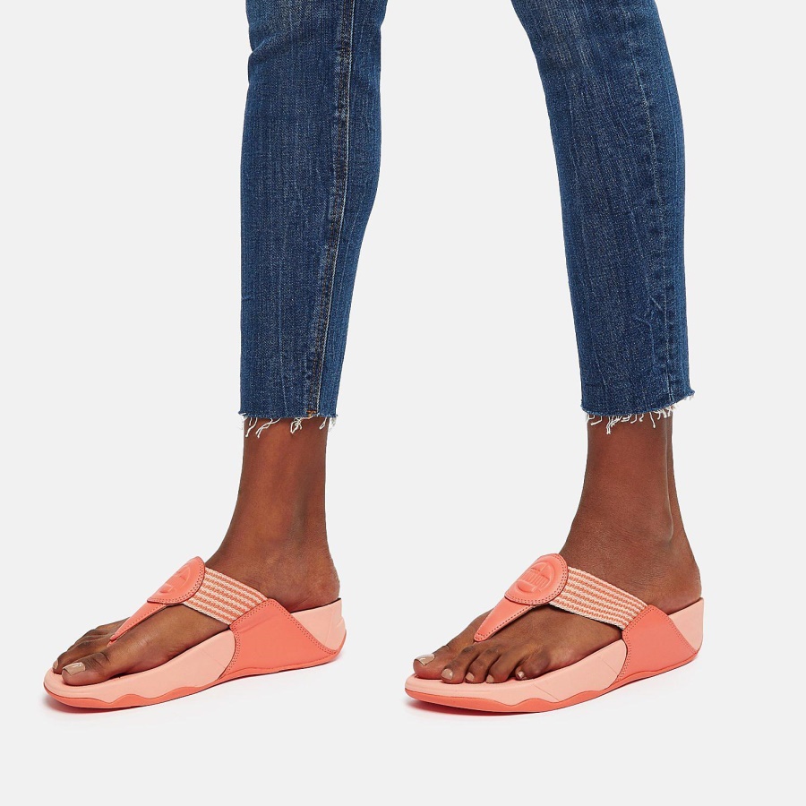 Fitflop WALKSTAR Finestripe Toe-Post Sandals Persimmon