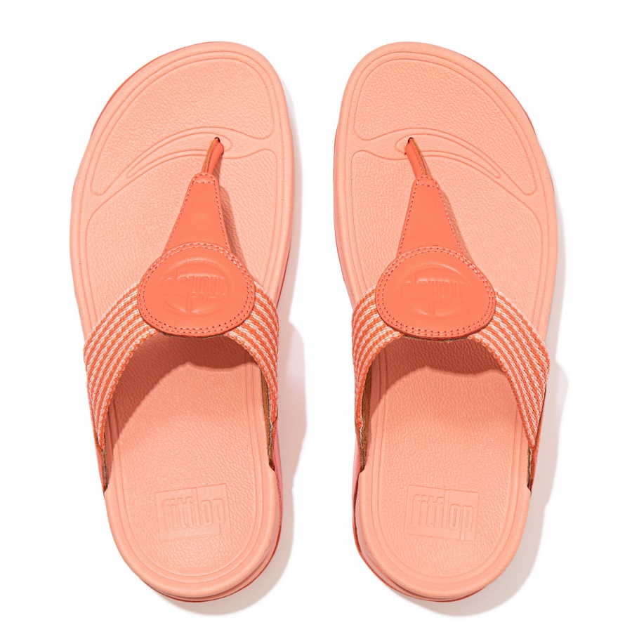 Fitflop WALKSTAR Finestripe Toe-Post Sandals Persimmon