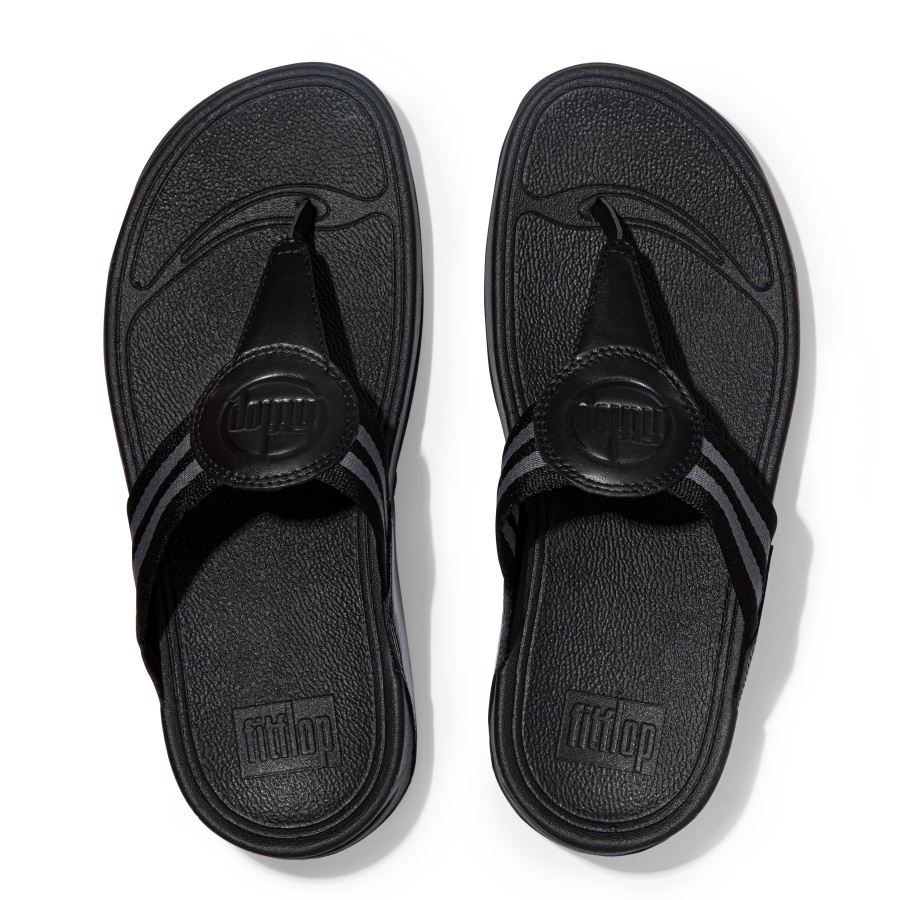 Fitflop WALKSTAR Webbing Toe-Post Sandals All Black