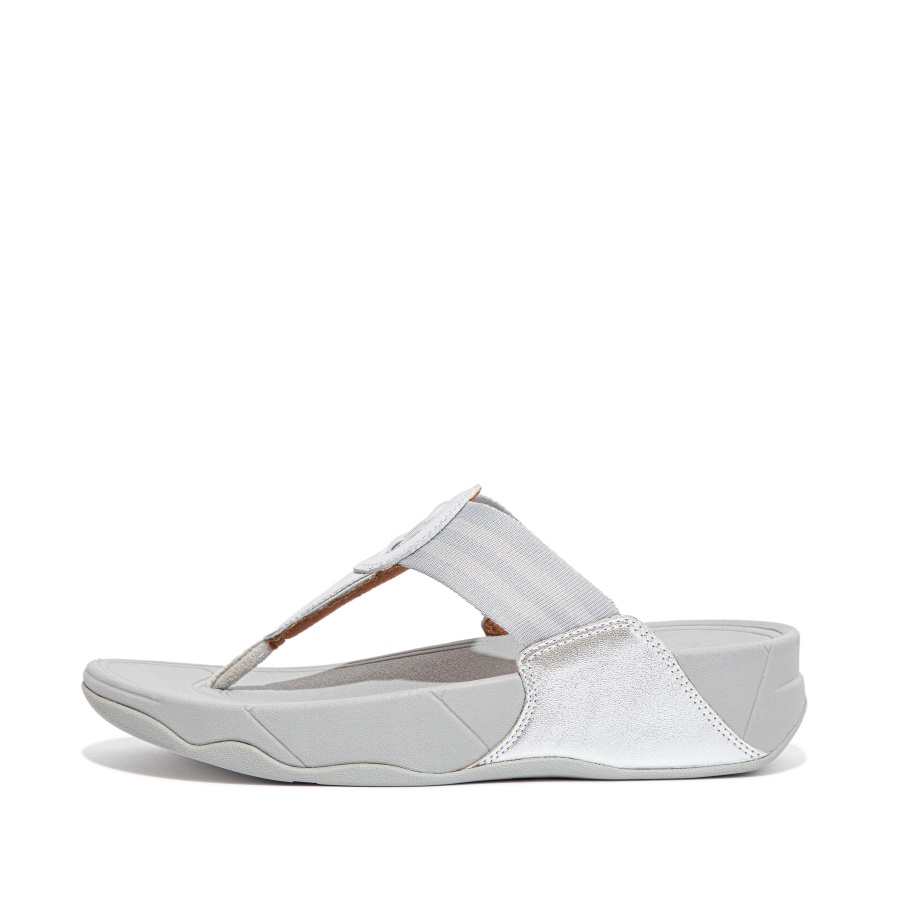 Fitflop WALKSTAR Webbing Toe-Post Sandals Silver