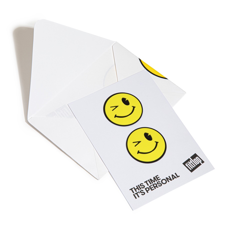 Fitflop WINKING SMILEY Rubber Stickers 2-Pack Yellow