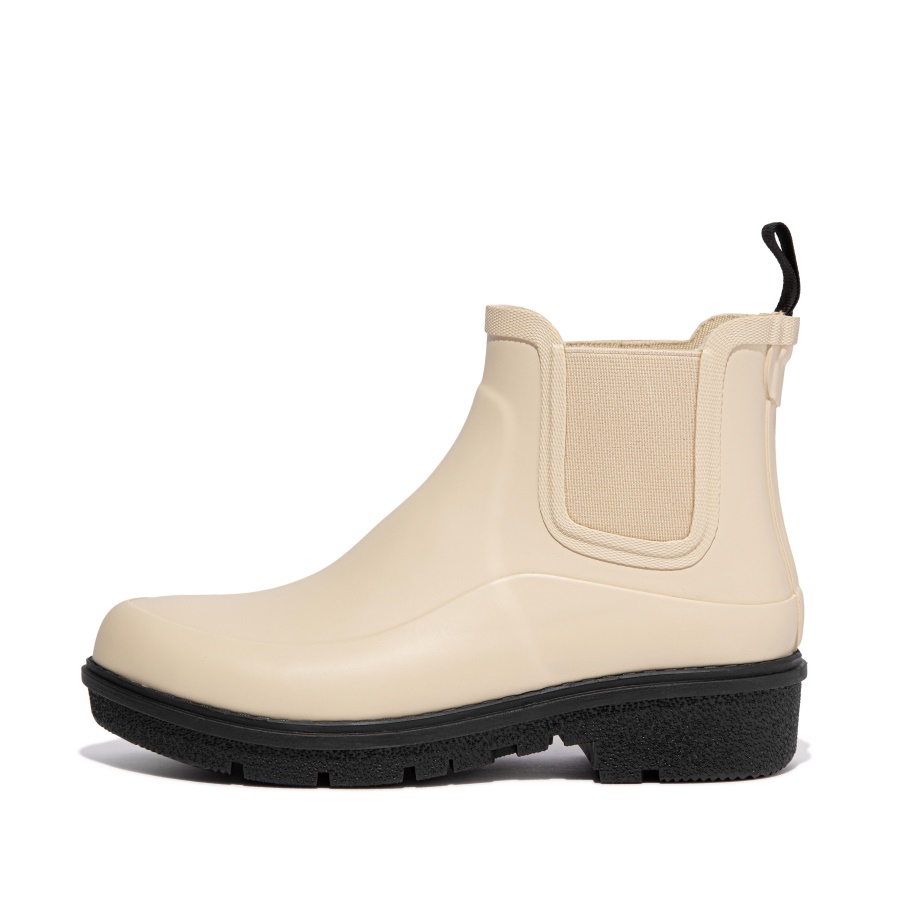 Fitflop WONDERWELLY Contrast-Sole Chelsea Rain Boots Cream Mix