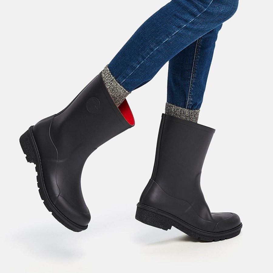 Fitflop WONDERWELLY Short Rain Boots All Black