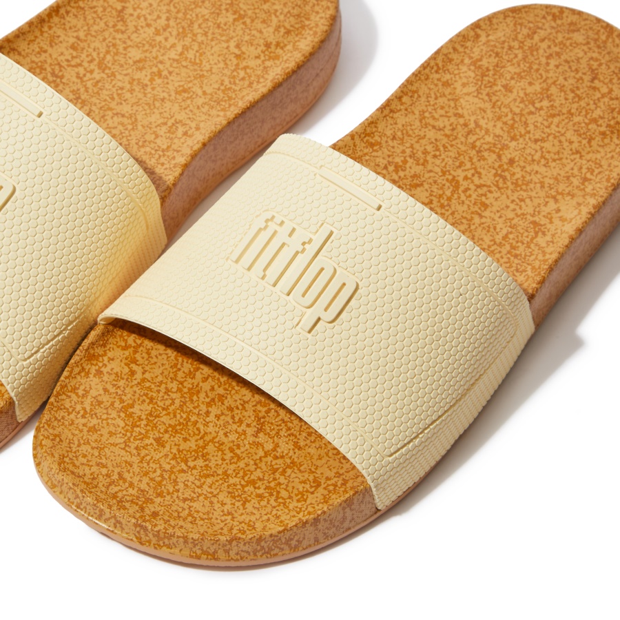 Fitflop iQUSHION Cork-Print Slides Naked Pink