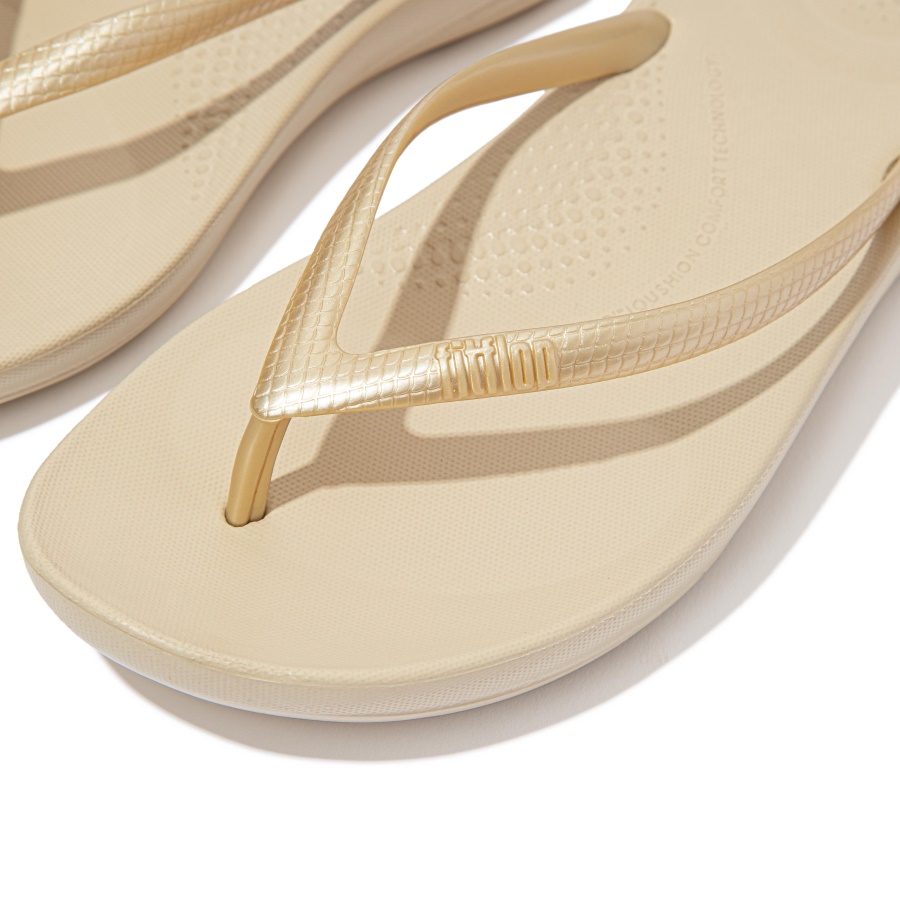 Fitflop iQUSHION Ergonomic Flip-Flops Gold