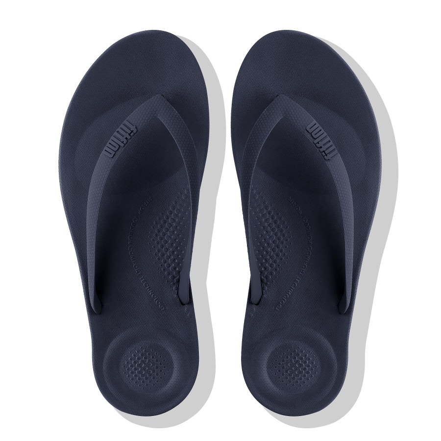 Fitflop iQUSHION Mens Ergonomic Flip-Flops Black Iris