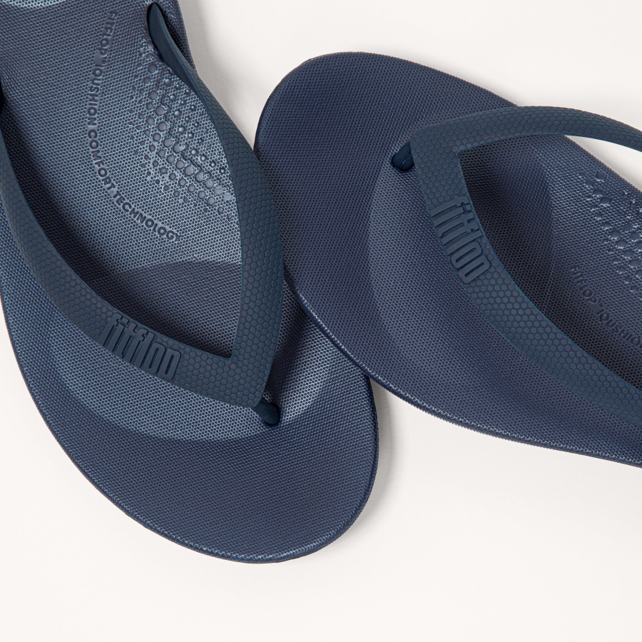 Fitflop iQUSHION Mens Ergonomic Flip-Flops Black Iris