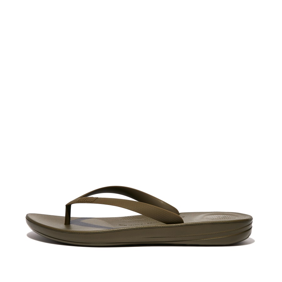 Fitflop iQUSHION Mens Ergonomic Flip-Flops Mossy