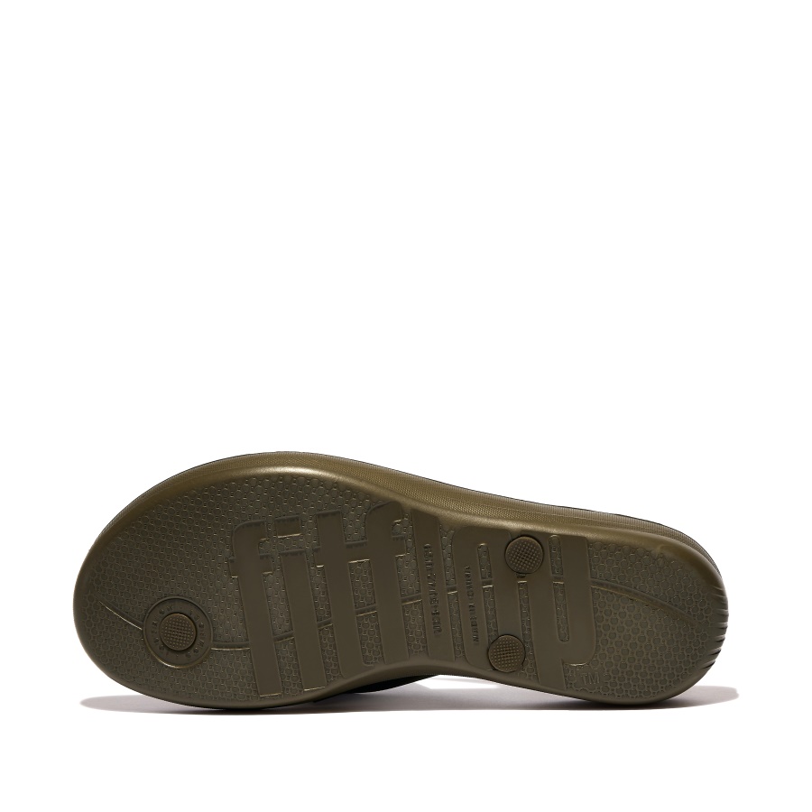 Fitflop iQUSHION Mens Ergonomic Flip-Flops Mossy