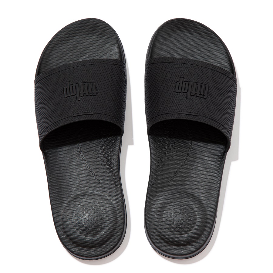 Fitflop iQUSHION Mens Pool Sliders All Black